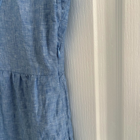 Boden Fleur Embroidered Linen Dress 8 Blue - Picture 6 of 10